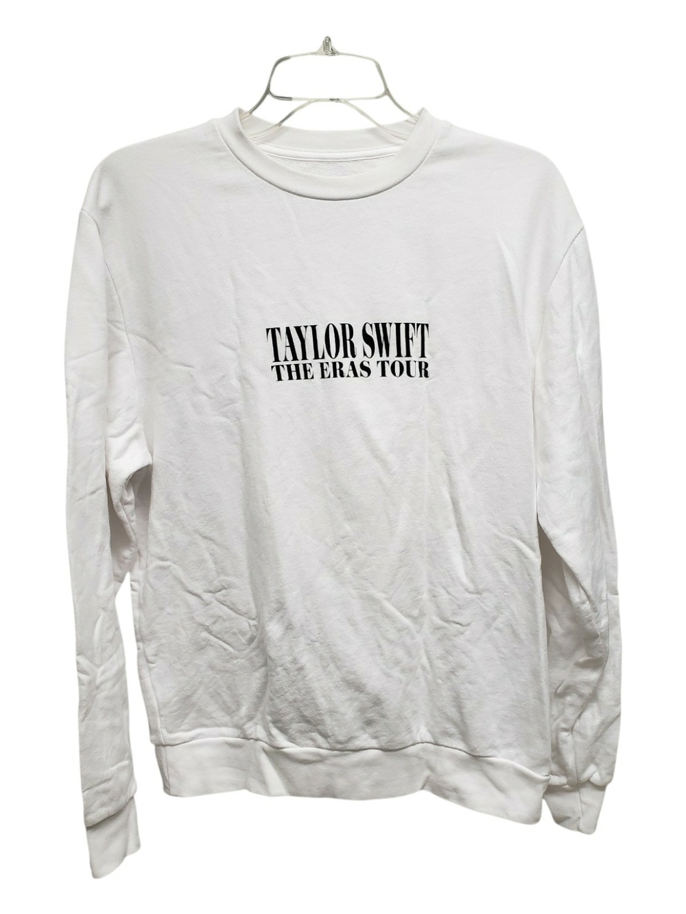 Taylor Swift White Crewneck Sweatshirt with Black Logo Small